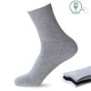 Helios Diabetic Socks Loose Fit Non Blinding Crew Cotton Socks-Black White Grey-2 Pairs 