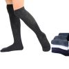 Helios Kids Over Knee High Socks Cotton School Uniform-Black White Grey Navy-2 Pairs