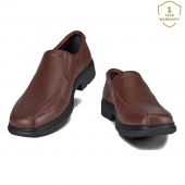 Aethon Mens Slip On Shoes Work Loafers Leather Brown 3 Widths