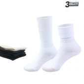 Helios Teen Girls School Turnover Socks Cotton-Black White Green Grey 2 Pairs