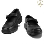 Phlegon Black Mary Jane School Shoes Airport Hospitality Shoes Widest Fit UK6.5
