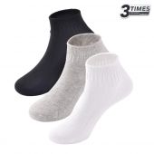 Helios Ankle Low Cut Socks Cotton- White Grey Black-2 Pairs