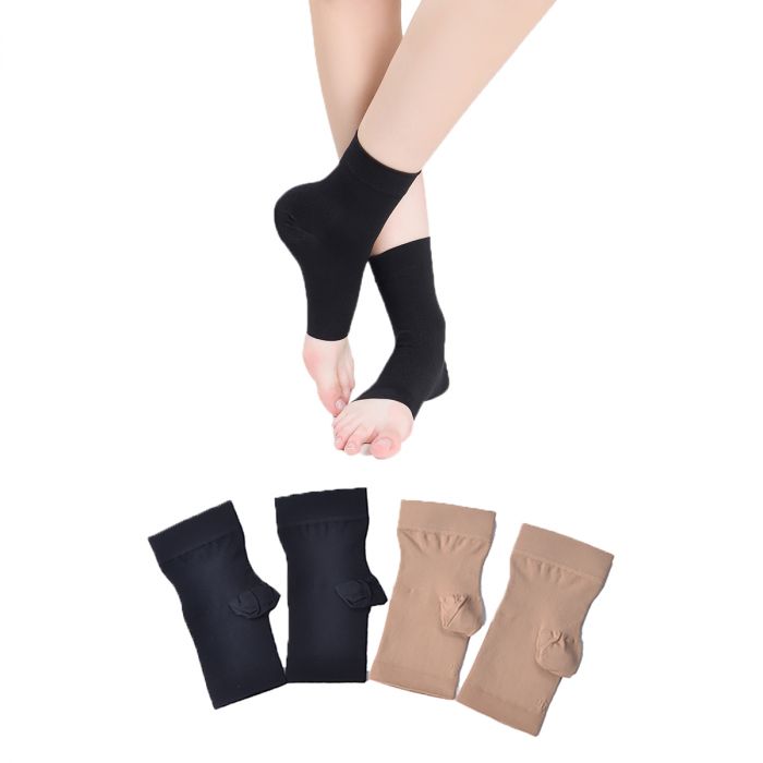 Injury Recovery TOFLY Foot Compression Sleeve for Ankle Brace Support Plantar Fasciitis Socks, Foot Care Compression Sock for Arch Support Women Men 1 Pair Beige M Relieves Pain Eases Swelling 